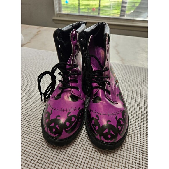 Jack Women's Skellington Purple Ankle Boots, Size 40 - Picture 2 of 6